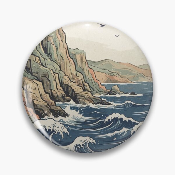 Item preview, Kuta Lombok Merese Hill Woodblock Art designed and sold by DuckOddity.