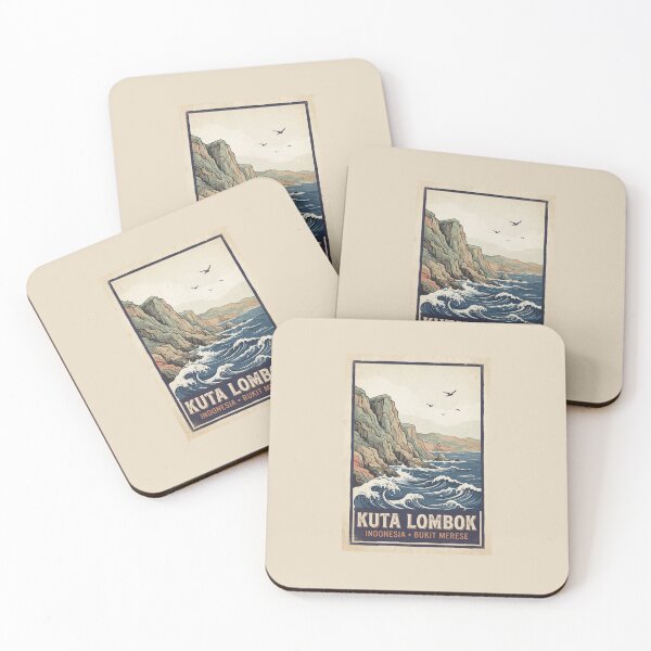 Item preview, Kuta Lombok Merese Hill Woodblock Art designed and sold by DuckOddity.