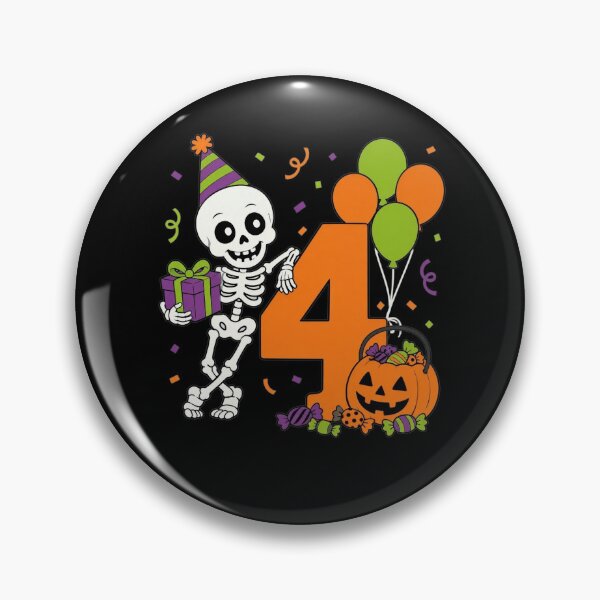 Item preview, My 4th Birthday Skeleton Halloween Turning 4 Year Old Funny  designed and sold by clothesy7.