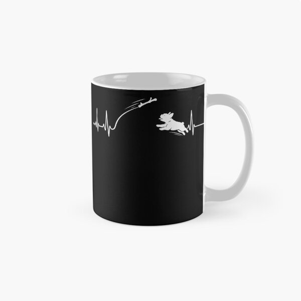 Item preview, ❤️ HEARTBEAT COLLECITON ❤️ - Heartbeat Dog - Joyful dog chasing heartbeat arc - French Bulldog - for darker backgrounds designed and sold by WheelieGdArt.