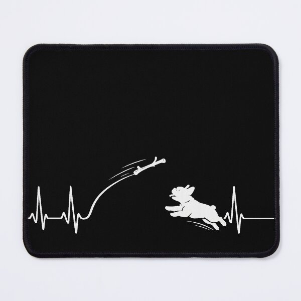 Item preview, ❤️ HEARTBEAT COLLECITON ❤️ - Heartbeat Dog - Joyful dog chasing heartbeat arc - French Bulldog - for darker backgrounds designed and sold by WheelieGdArt.