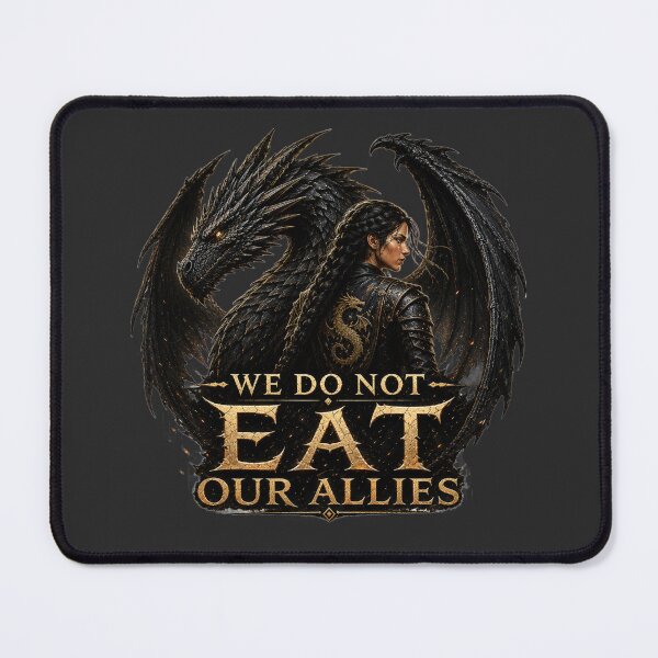 Item preview, We Do Not Eat Our Allies Dragon Fantasy Bookish Humor designed and sold by PunchDrop.
