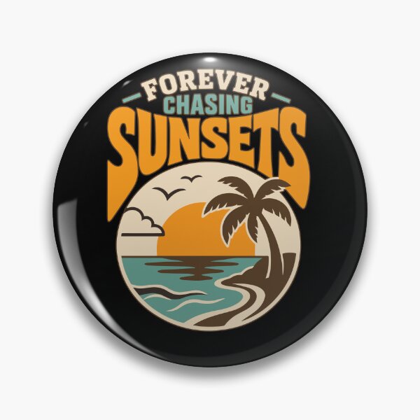 Item preview, Forever Chasing Sunsets – Retro Tropical Beach Sunset Graphic T-Shirt Design designed and sold by Huddy-clothes.