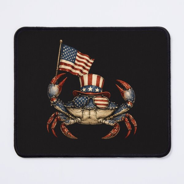 Item preview, Patriotic Crab - Funny 4th of July Uncle Sam Beach Design designed and sold by Lozarux.