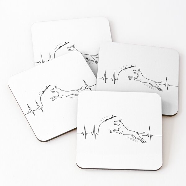 Item preview, ❤️ HEARTBEAT COLLECITON ❤️ - Heartbeat Dog - Joyful dog chasing heartbeat arc - Great Dane designed and sold by WheelieGdArt.