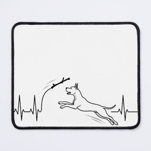 Item preview, ❤️ HEARTBEAT COLLECITON ❤️ - Heartbeat Dog - Joyful dog chasing heartbeat arc - Great Dane designed and sold by WheelieGdArt.