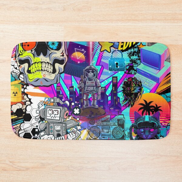 Item preview, Cyberpunk Gamer Stickerbomb Neon Comic Book Pop Art designed and sold by Side By Side Studio.