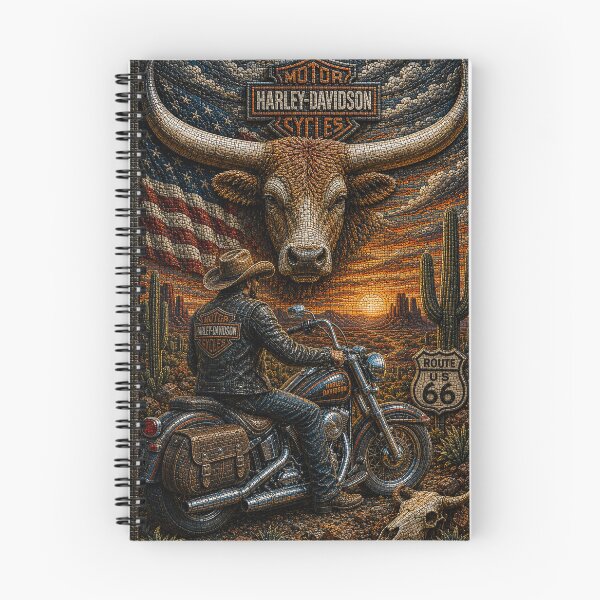 Item preview, Harley-Davidson Longhorn Outlaw – Ultra 3D Micro Mosaic Western Biker Art designed and sold by JcAbstractArt.