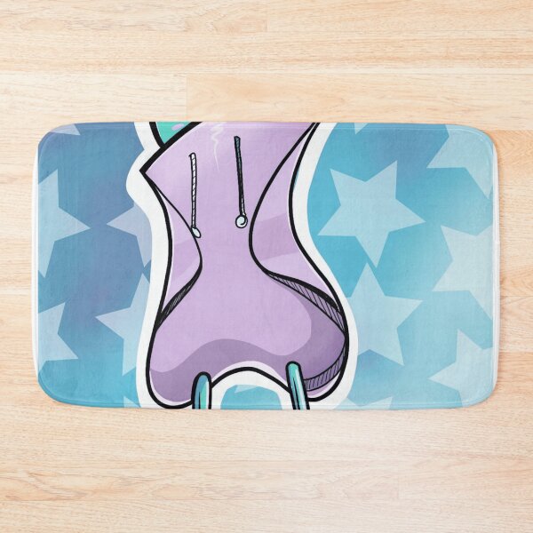 Item preview, Cute Turquoise Alien Character Wearing Purple Oversized Hoodie designed and sold by AstroOceania.