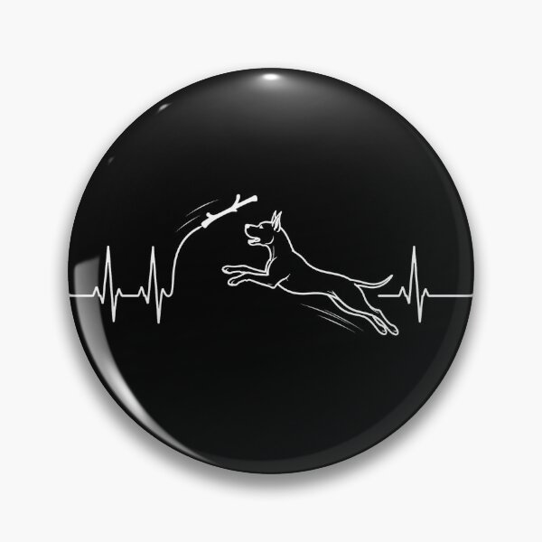 Item preview, ❤️ HEARTBEAT COLLECITON ❤️ - Heartbeat Dog - Joyful dog chasing heartbeat arc - Great Dane - for darker backgrounds designed and sold by WheelieGdArt.