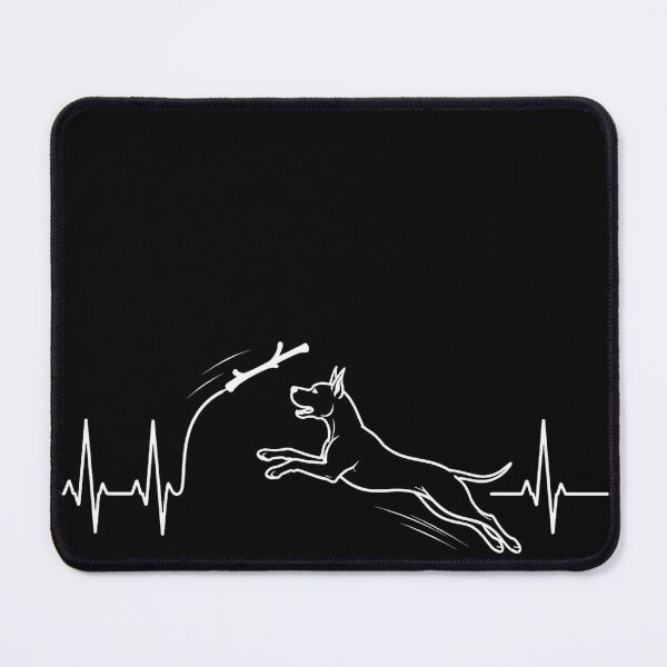 Item preview, ❤️ HEARTBEAT COLLECITON ❤️ - Heartbeat Dog - Joyful dog chasing heartbeat arc - Great Dane - for darker backgrounds designed and sold by WheelieGdArt.