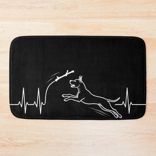 Item preview, ❤️ HEARTBEAT COLLECITON ❤️ - Heartbeat Dog - Joyful dog chasing heartbeat arc - Great Dane - for darker backgrounds designed and sold by WheelieGdArt.