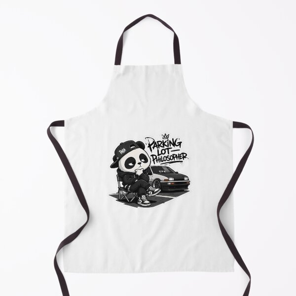 Item preview, Parking Lot Philosopher Panda – Car Meet Cartoon Mascot Sticker designed and sold by Aesthicer.