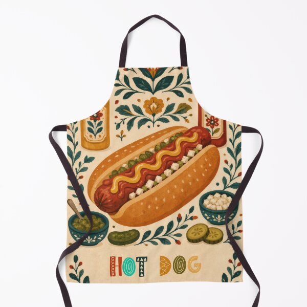 Item preview, Wall Art - Postcard - Folk-Art Feast: Hot Dog Delight designed and sold by ForeverPrintsOK.
