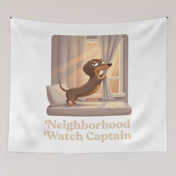 Item preview, Neighborhood Watch Captain Funny Dachshund Shirt | Cute Wiener Dog Gift | Doxie Mom & Dog Lover Design designed and sold by jgoteiner.