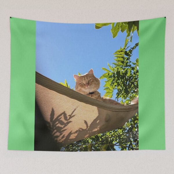 Item preview, King of the Garden | Cozy Cat Relaxing in a Sunny Hammock designed and sold by Jesus-istheway.