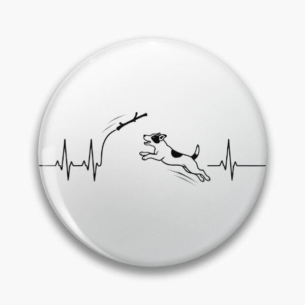 Item preview, ❤️ HEARTBEAT COLLECITON ❤️ - Heartbeat Dog - Joyful dog chasing heartbeat arc - Jack Russell Terrier designed and sold by WheelieGdArt.
