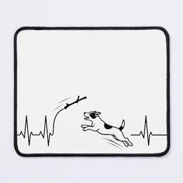 Item preview, ❤️ HEARTBEAT COLLECITON ❤️ - Heartbeat Dog - Joyful dog chasing heartbeat arc - Jack Russell Terrier designed and sold by WheelieGdArt.