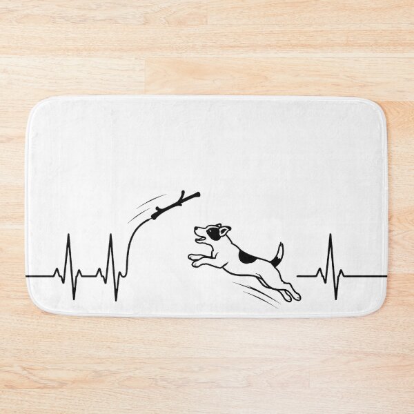 Item preview, ❤️ HEARTBEAT COLLECITON ❤️ - Heartbeat Dog - Joyful dog chasing heartbeat arc - Jack Russell Terrier designed and sold by WheelieGdArt.