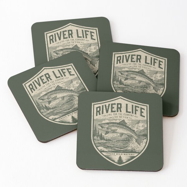 Item preview, Vintage Rainbow Trout Fishing Shirt | Live by the Current | River Life Badge designed and sold by CrimsonLizard.