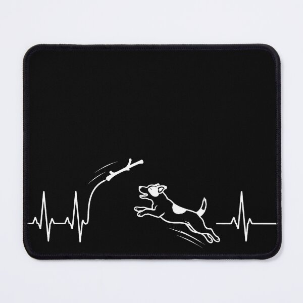 Item preview, ❤️ HEARTBEAT COLLECITON ❤️ - Heartbeat Dog - Joyful dog chasing heartbeat arc - Jack Russell Terrier - for darker backgrounds designed and sold by WheelieGdArt.