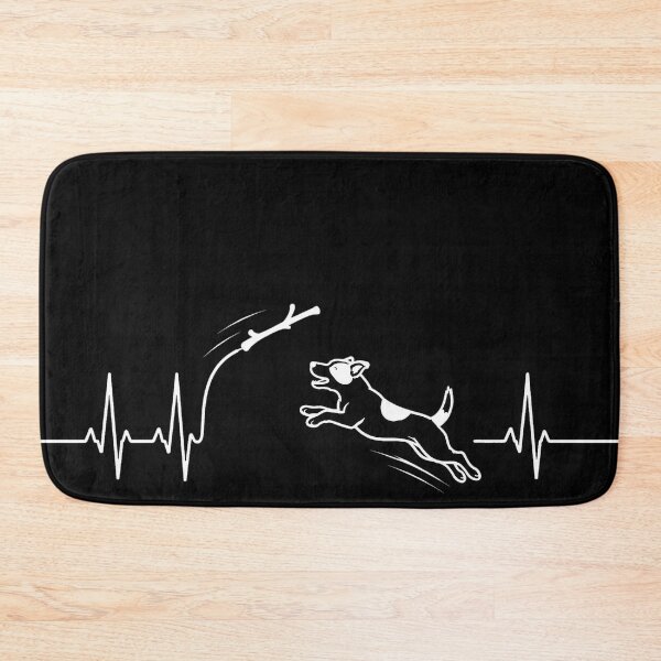 Item preview, ❤️ HEARTBEAT COLLECITON ❤️ - Heartbeat Dog - Joyful dog chasing heartbeat arc - Jack Russell Terrier - for darker backgrounds designed and sold by WheelieGdArt.