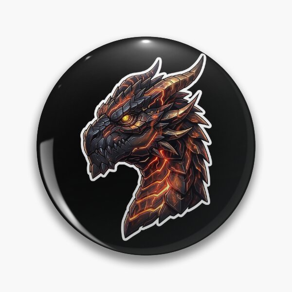 Item preview, Volcano Magma Dragon Head Fire Fantasy Gaming Sticker designed and sold by bug4j_DragonLab.