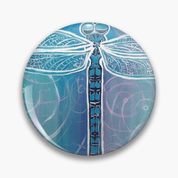 Item preview, Detailed Blue Dragonfly Acrylic Painting On Swirling Ripple Background designed and sold by AstroOceania.