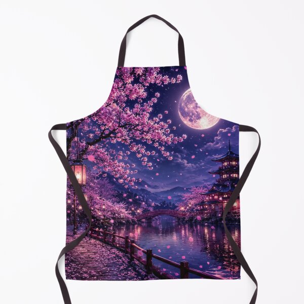 Item preview, Moonlit Cherry Blossom Night Landscape | Sakura Fantasy Art designed and sold by Moonlight Studio.