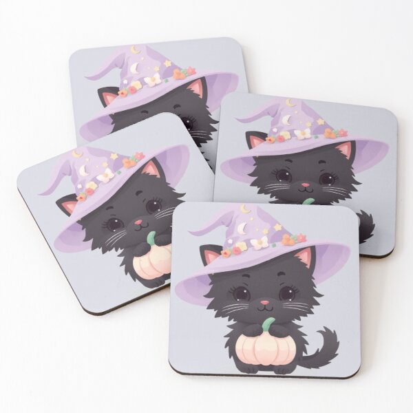 Item preview, Pastel Black Cat Witch Kawaii Sticker | Cute Halloween Kitten designed and sold by Stylestickers55.