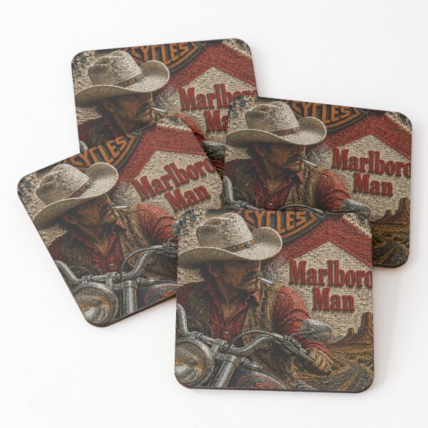Artikelvorschau, Harley-Davidson Marlboro Man – Extra 3D Mikro-Mosaik Vintage Biker-Kunst entworfen und verkauft von JcAbstractArt.