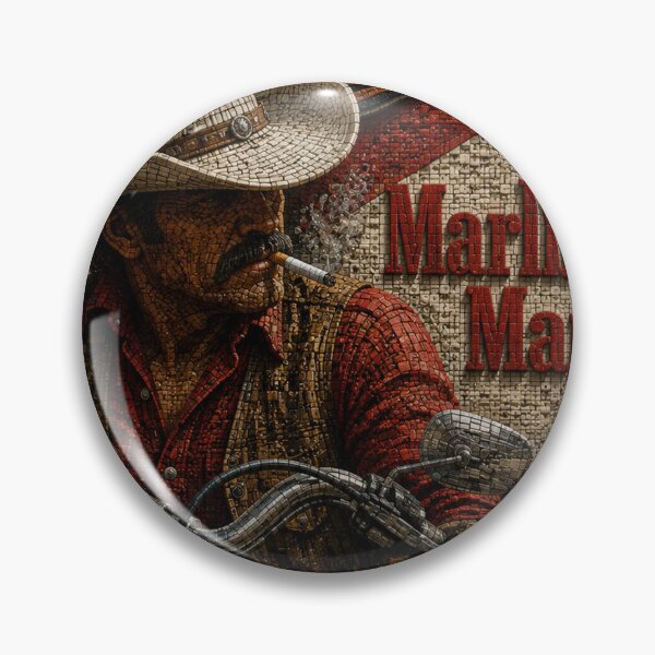 Item preview, Harley-Davidson Marlboro Man – Extra 3D Micro Mosaic Vintage Biker Art designed and sold by JcAbstractArt.