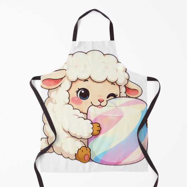 Item preview, Cute Kawaii Lamb Hugging Pastel Marshmallow designed and sold by DailyDoodlesBySumbul.