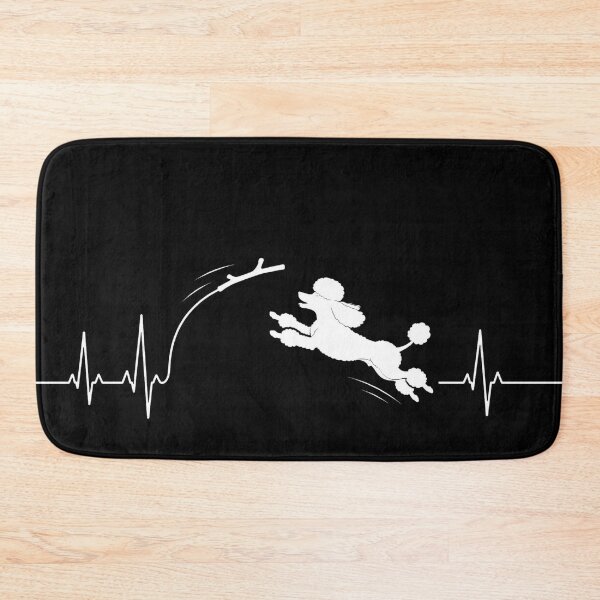 Item preview, ❤️ HEARTBEAT COLLECITON ❤️ - Heartbeat Dog - Joyful dog chasing heartbeat arc - Poodle - for darker backgrounds designed and sold by WheelieGdArt.