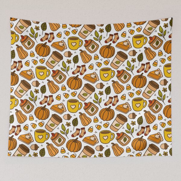 Item preview, Cute and Cozy Fall Autumn Pumpkin Pattern designed and sold by Olive Lane Creative.