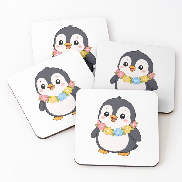 Artikelvorschau, Cute Penguin Wearing Flower Lei Kawaii Tropical Design entworfen und verkauft von Seculinator.