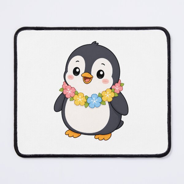 Item preview, Cute Penguin Wearing Flower Lei Kawaii Tropical Design designed and sold by Seculinator.
