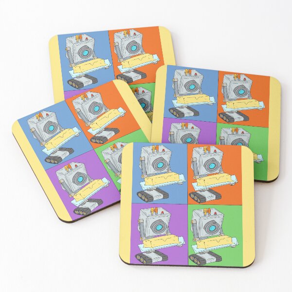 Item preview, Butter Robot In Color Squares With Yellow Background  designed and sold by missmann.