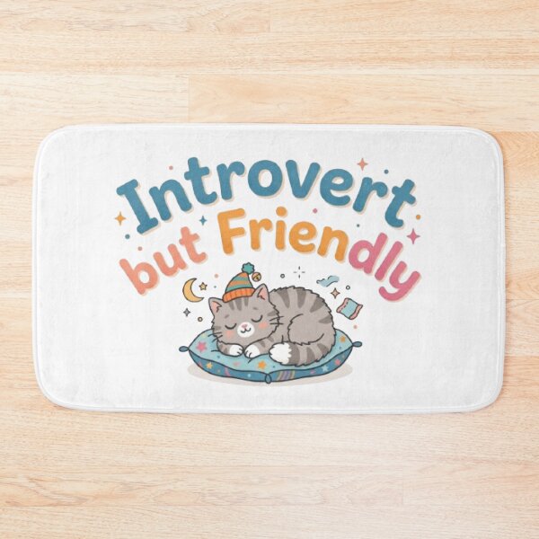 Item preview, Introvert But Friendly T-Shirt | Cute Sleepy Cat | Funny Introvert Quote designed and sold by Faisal  Shah.