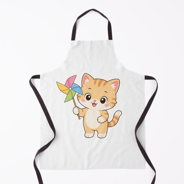 Item preview, Cute Cat Holding Pinwheel Kawaii Cartoon Spring Design designed and sold by Seculinator.