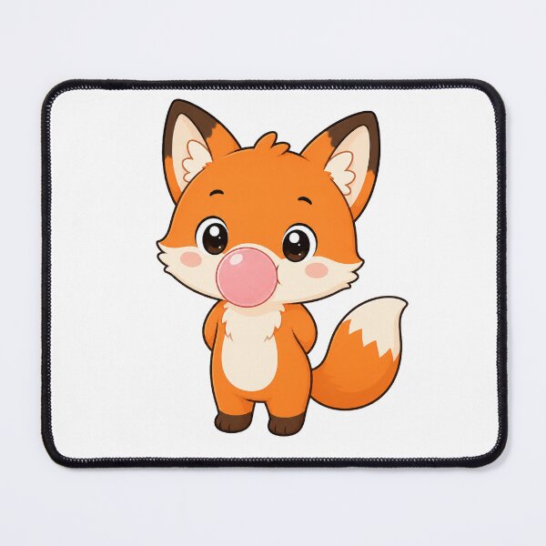 Item preview, Cute Fox Blowing Bubble Gum Kawaii Cartoon Fun Design designed and sold by Seculinator.