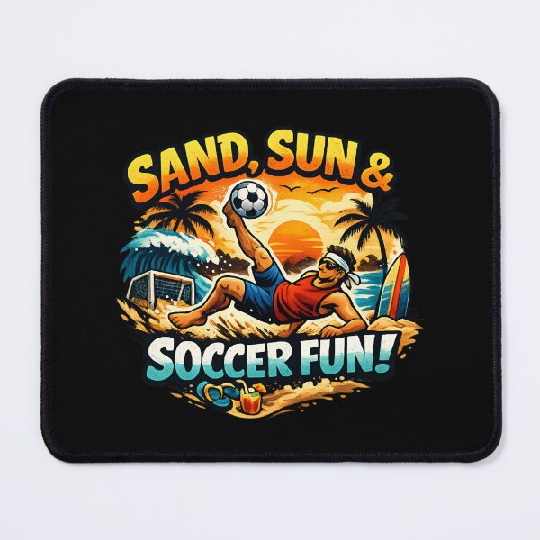 Item preview, Sand, Sun & Soccer Fun – Beach Soccer Sunset Summer designed and sold by SidTastic .