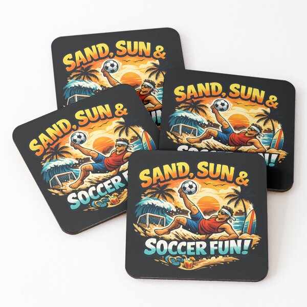 Item preview, Sand, Sun & Soccer Fun – Beach Soccer Sunset Summer  designed and sold by SidTastic .