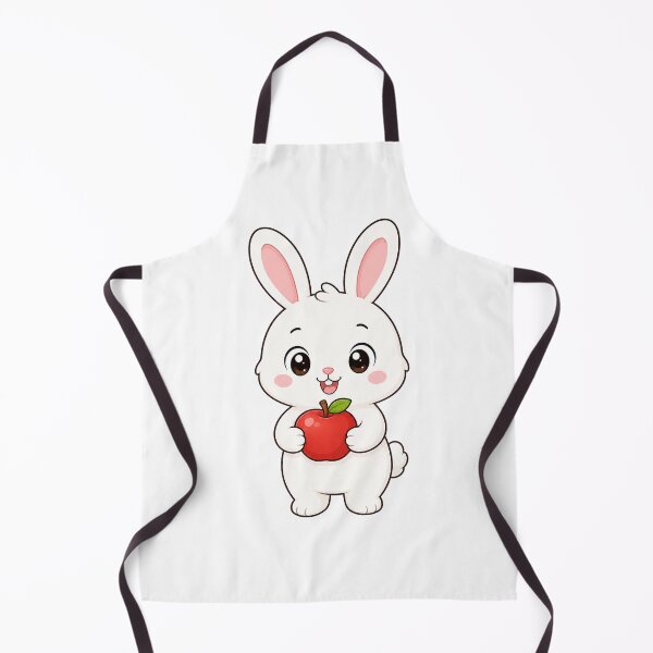 Item preview, Cute Bunny Holding Red Apple Kawaii Cartoon Autumn Design designed and sold by Seculinator.