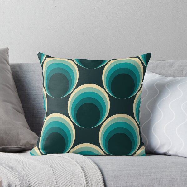 Item preview, Retro Peacock Feather Circles in dark green  2C designed and sold by StefanStudioArt.
