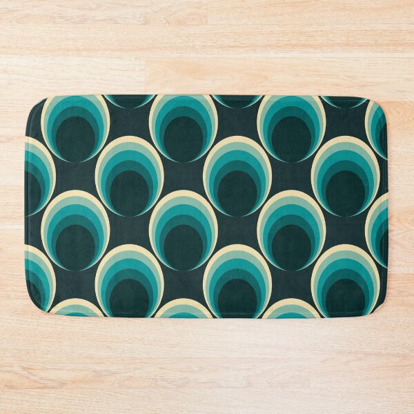 Item preview, Retro Peacock Feather Circles in dark green  2C designed and sold by StefanStudioArt.