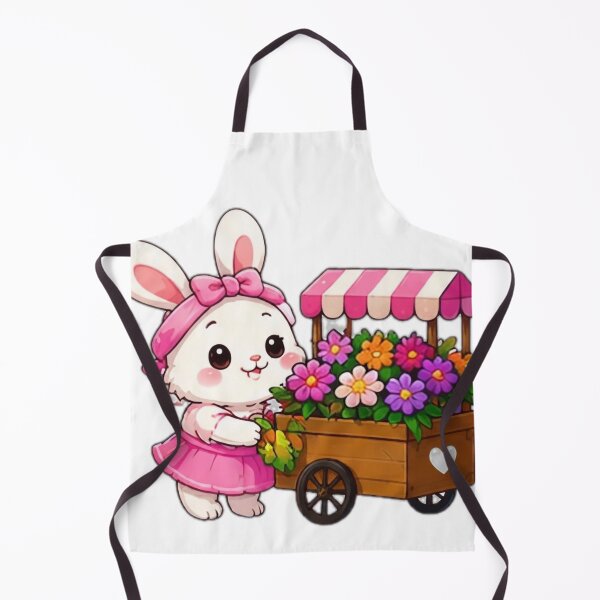 Item preview, Cute Bunny Flower Cart Kawaii Sticker designed and sold by DailyDoodlesBySumbul.
