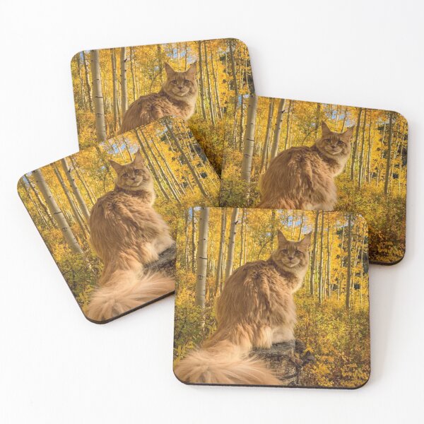 Item preview, Majestic Maine Coon in an Autumn Forest | Golden Fall Cat designed and sold by Jesus-istheway.