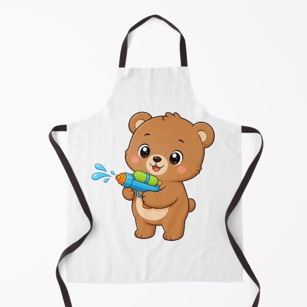 Item preview, Cute Bear Holding Water Gun Kawaii Cartoon Summer Design designed and sold by Seculinator.