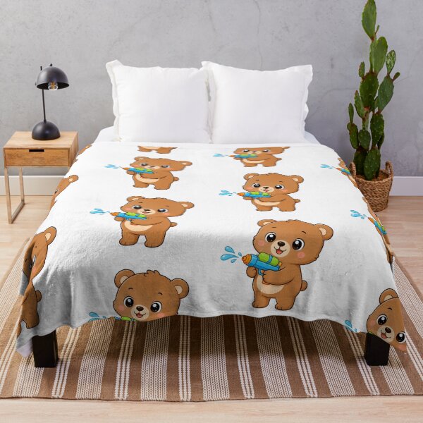Item preview, Cute Bear Holding Water Gun Kawaii Cartoon Summer Design designed and sold by Seculinator.